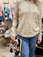Charlie B Plush Knit Hoodie Sweater Champagne