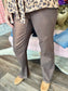 Charlie B Flare Leg Foil Twill Pant Bronze