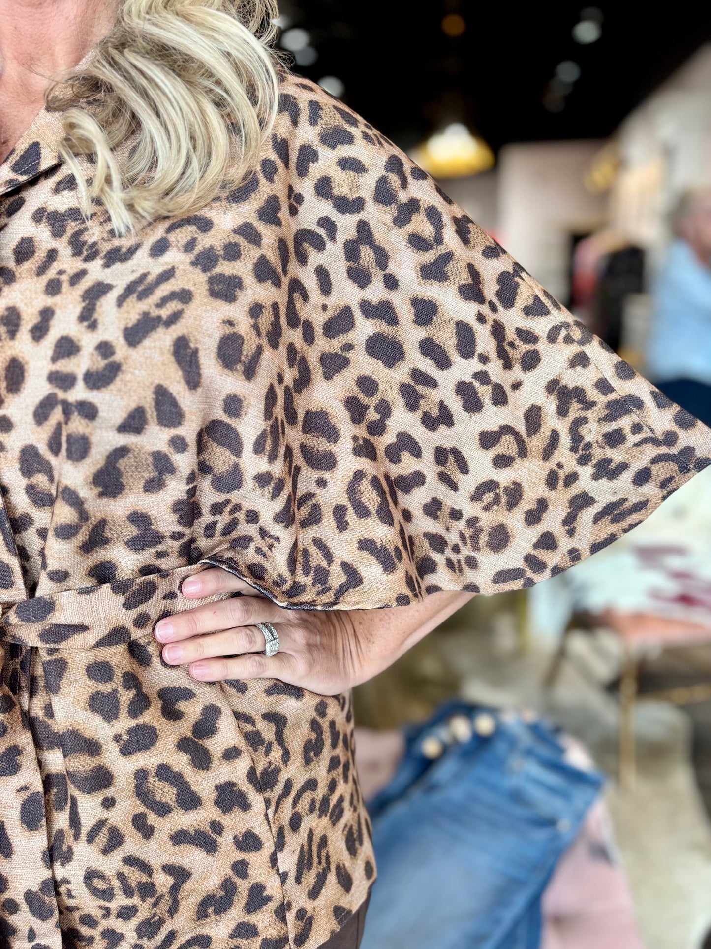 Boho Chic Animal Print Belted Cape