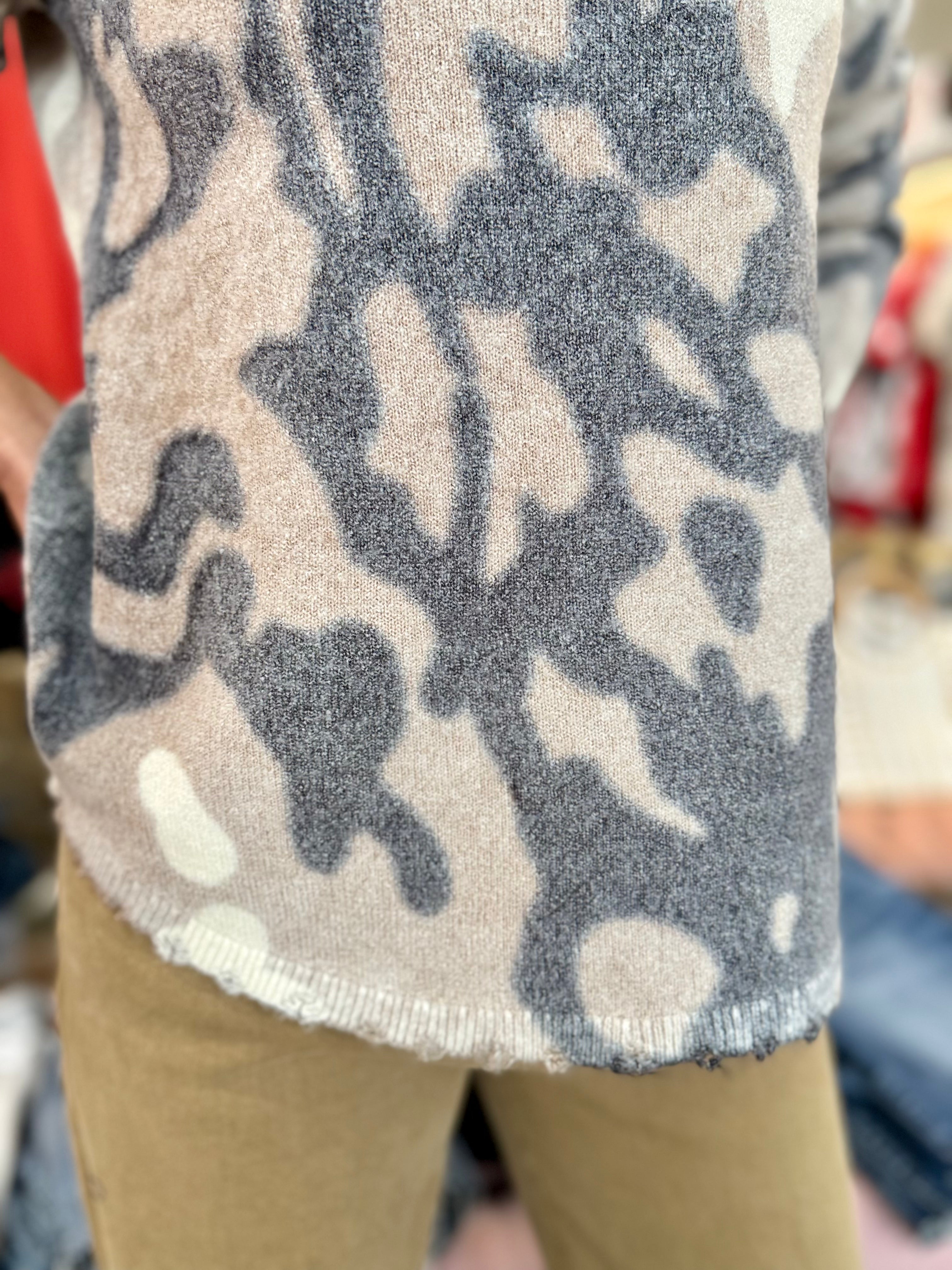 Charlie B Printed Reversible Sweater Spots