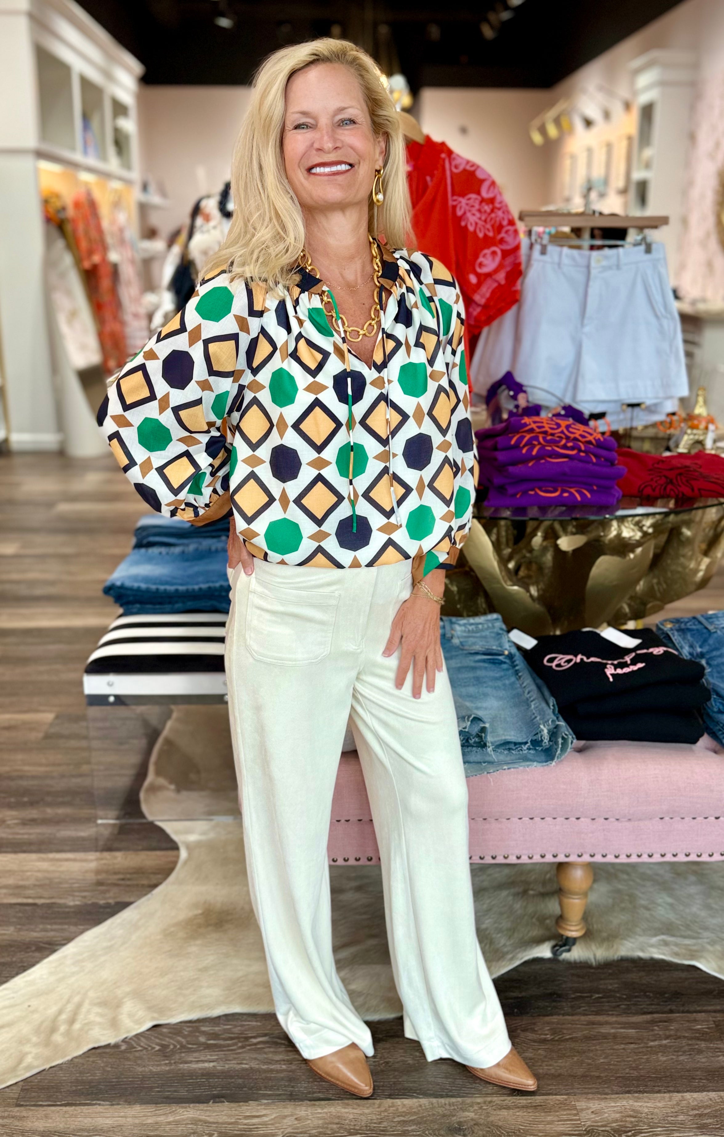 Faux Suede Wide Leg Pant Cream