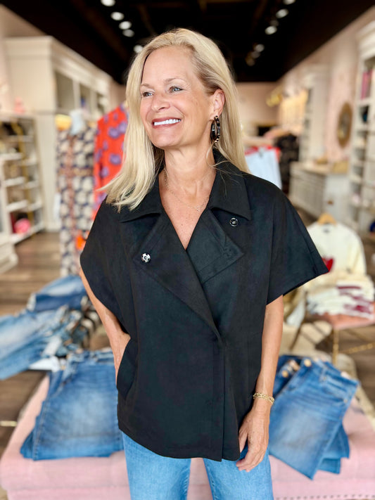 Boho Chic Black Suede Jacket