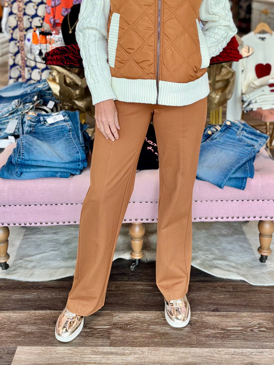 Tribal Pull On Pant with Pin Tucks in Walnut