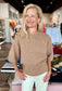 Charlie B Elbow Sleeve Balloon Shape Sweater Sesame