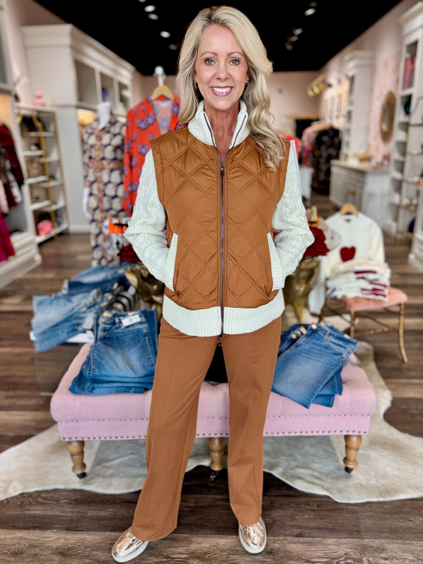 Cream/Camel Parka Jacket