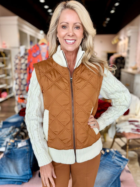 Cream/Camel Parka Jacket