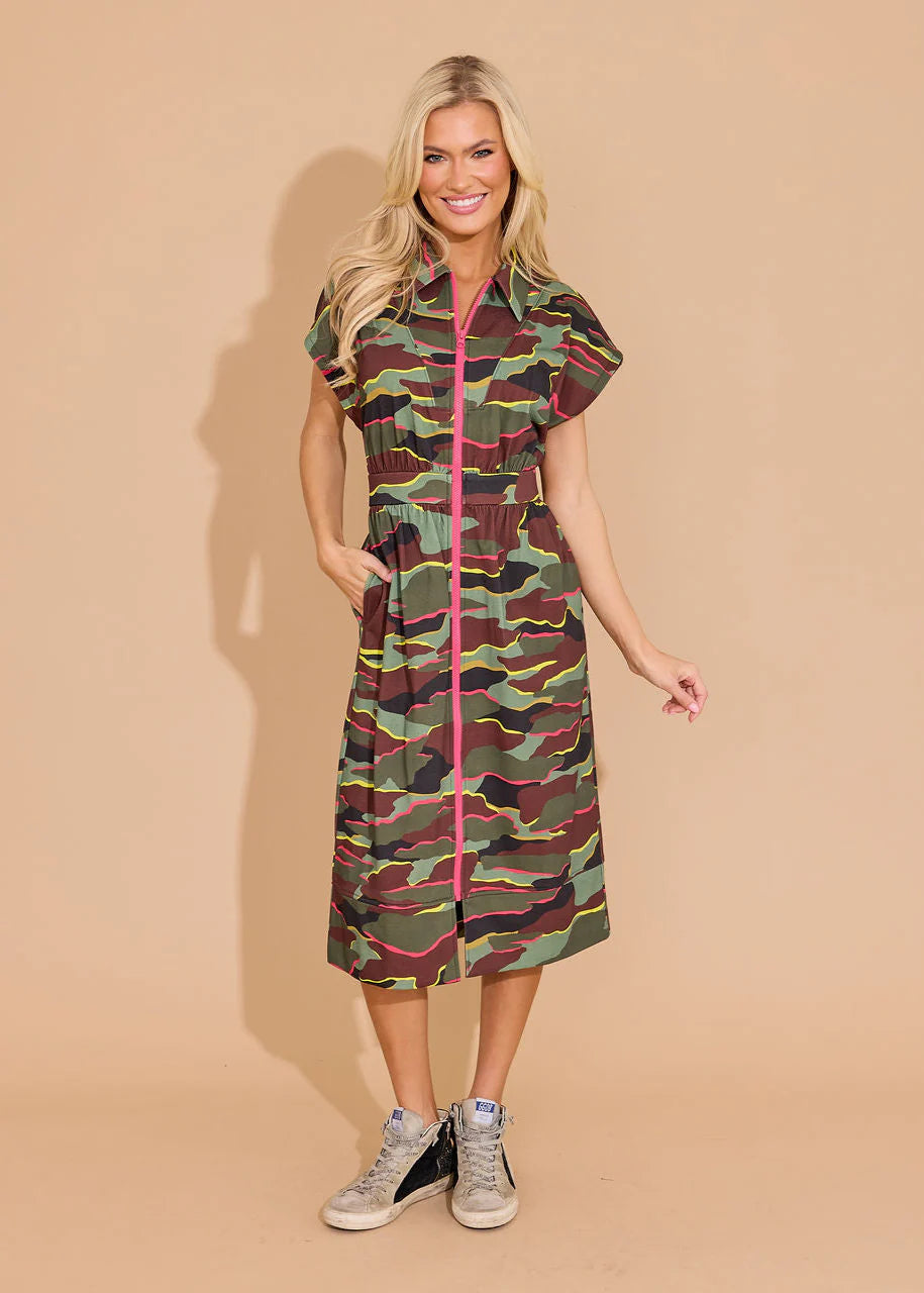 Alden Adair Belle Dress Neon Camo
