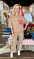 Charlie B Hairy Jacquard Knit Elbow Sleeve Balloon Shape Sweater Truffle
