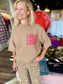 Charlie B Hairy Jacquard Knit Elbow Sleeve Balloon Shape Sweater Truffle
