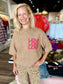 Charlie B Hairy Jacquard Knit Elbow Sleeve Balloon Shape Sweater Truffle