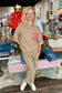 Charlie B Hairy Jacquard Knit Elbow Sleeve Balloon Shape Sweater Truffle