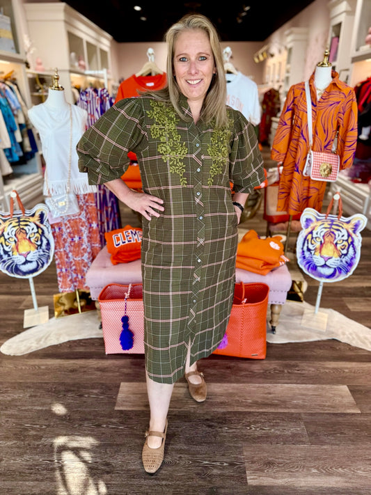 Sister Mary Triana Dress Green Plaid