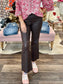 Kut Kelsey High Rise Ankle Flare with Raw Hem Chocolate