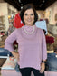 Mock Neck Bell Sleeve Sweater Dusty Mauve