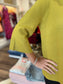 Mock Neck Bell Sleeve Sweater Dark Citron
