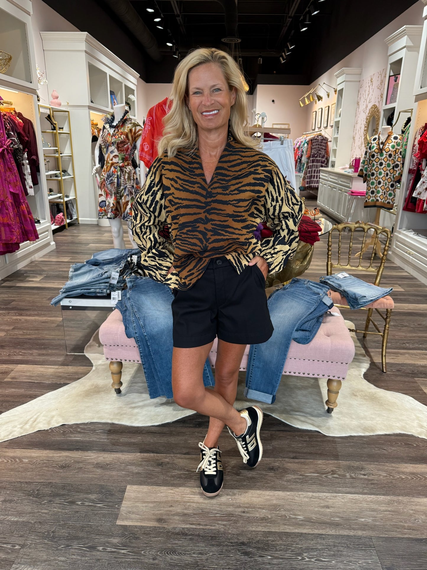 Emily McCarthy Long Sleeve Poppy Tiger Jacquard