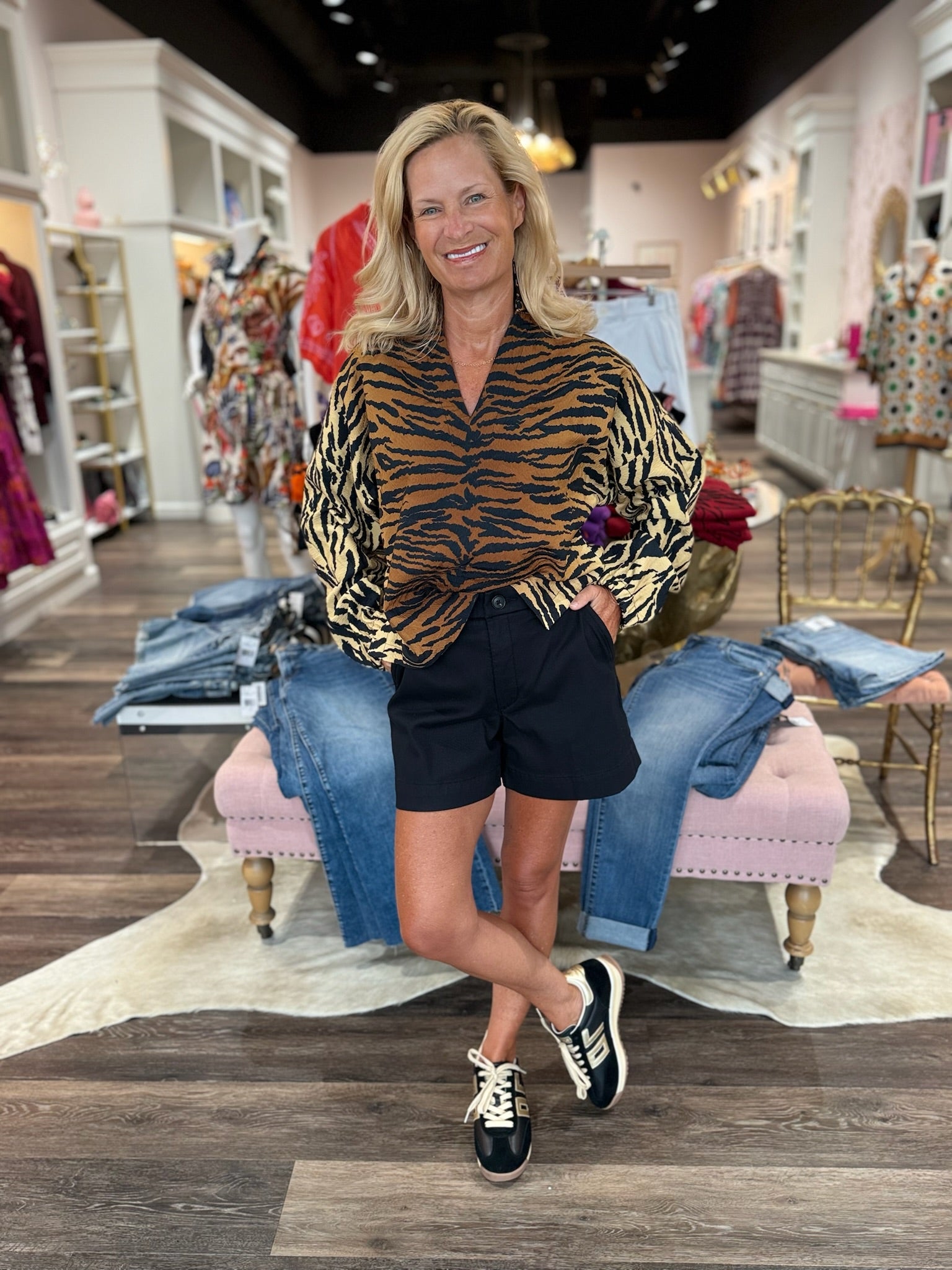 Emily McCarthy Long Sleeve Poppy Tiger Jacquard