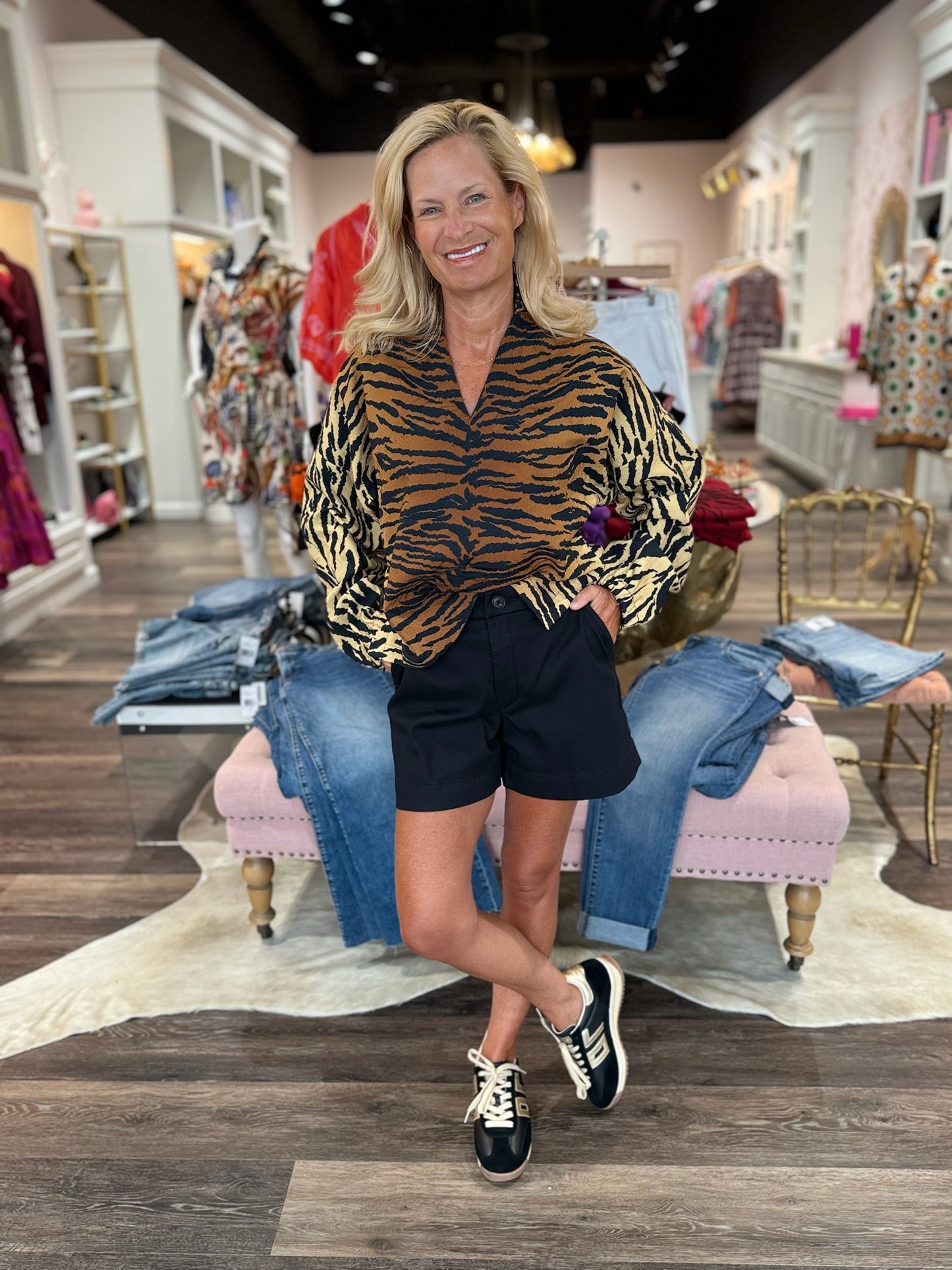 Emily McCarthy Long Sleeve Poppy Tiger Jacquard