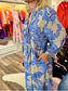 La Plage Vineyard Dress Bali Floral Taupe/Blues