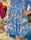 La Plage Vineyard Dress Bali Floral Taupe/Blues