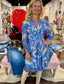 La Plage Vineyard Dress Bali Floral Taupe/Blues
