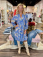 La Plage Vineyard Dress Bali Floral Taupe/Blues