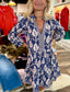 La Plage Alison Long Sleeve Navy Leaves