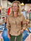 Camel Leather Peplum Jacket