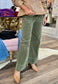 Moss High Rise Crop Wide Pocket Corduroy Pants