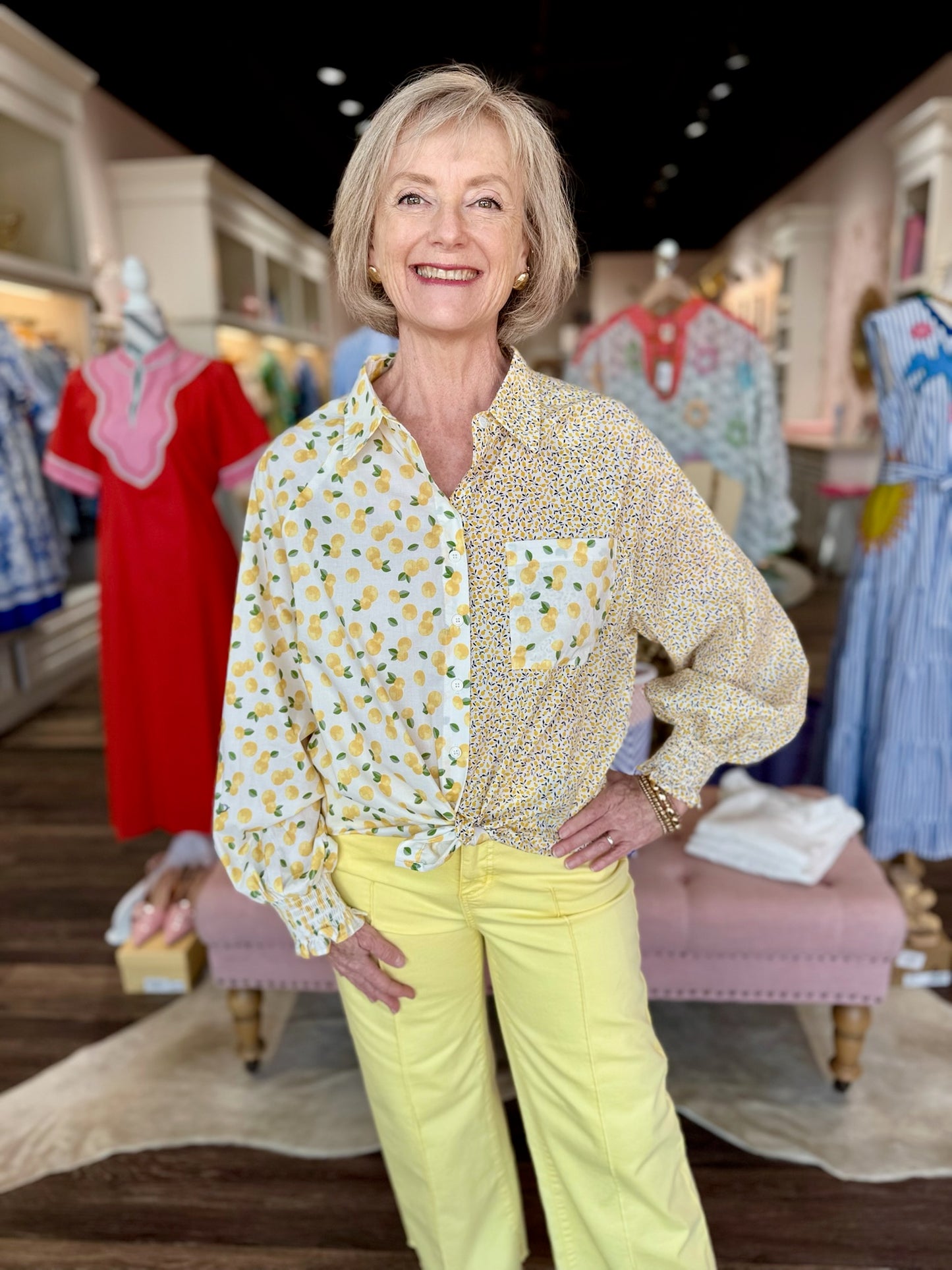 Lemon Button Up Shirt