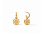 Julie Vos Fleur-de-Lis Hoop & Charm Earring Obsidian Black