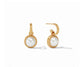 Julie Vos Fleur-de-Lis Hoop & Charm Earring Pearl