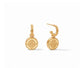 Julie Vos Fleur-de-Lis Hoop & Charm Earring Pearl