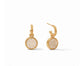 Julie Vos Fleur-de-Lis Hoop & Charm Earring Pave CZ