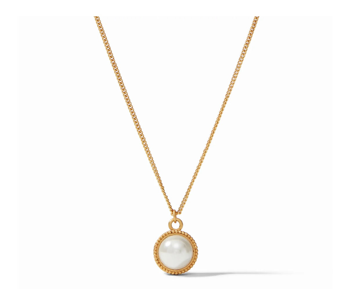 Julie Vos Fleur-de-Lis Solitaire Necklace Pearl