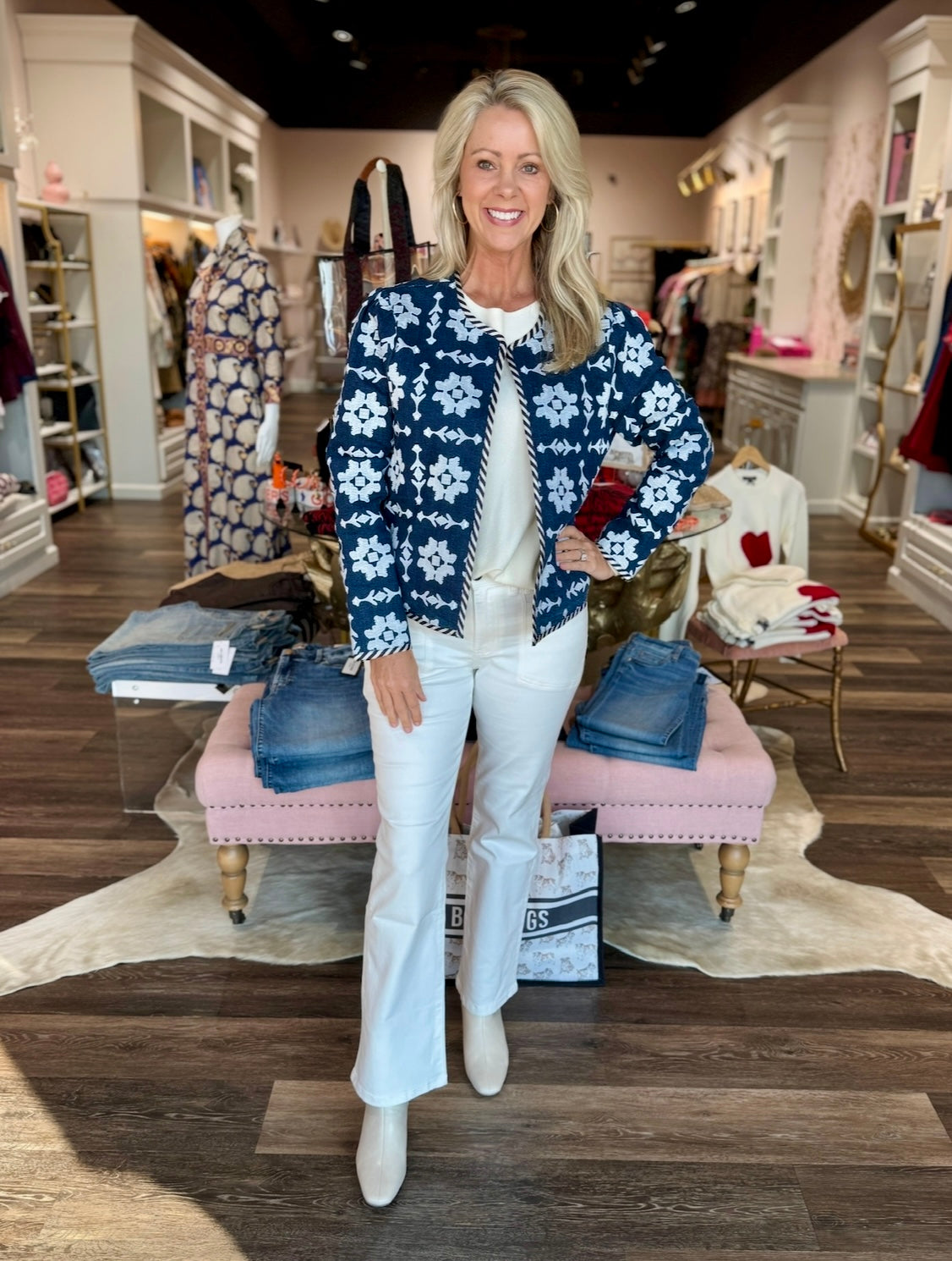 Brooks Avenue Rosy Jacket - Denim Embroidered