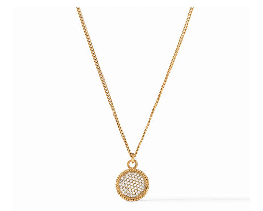 Julie Vos Fleur-de-Lis Solitaire Necklace Pave CZ