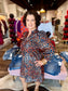 Joy Joy V Neck Corduroy Front Yoke Dress Fall Leopard