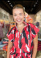 The Abstract Blouse Red & Black