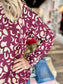 Button Up Blouse Cherry Bordo