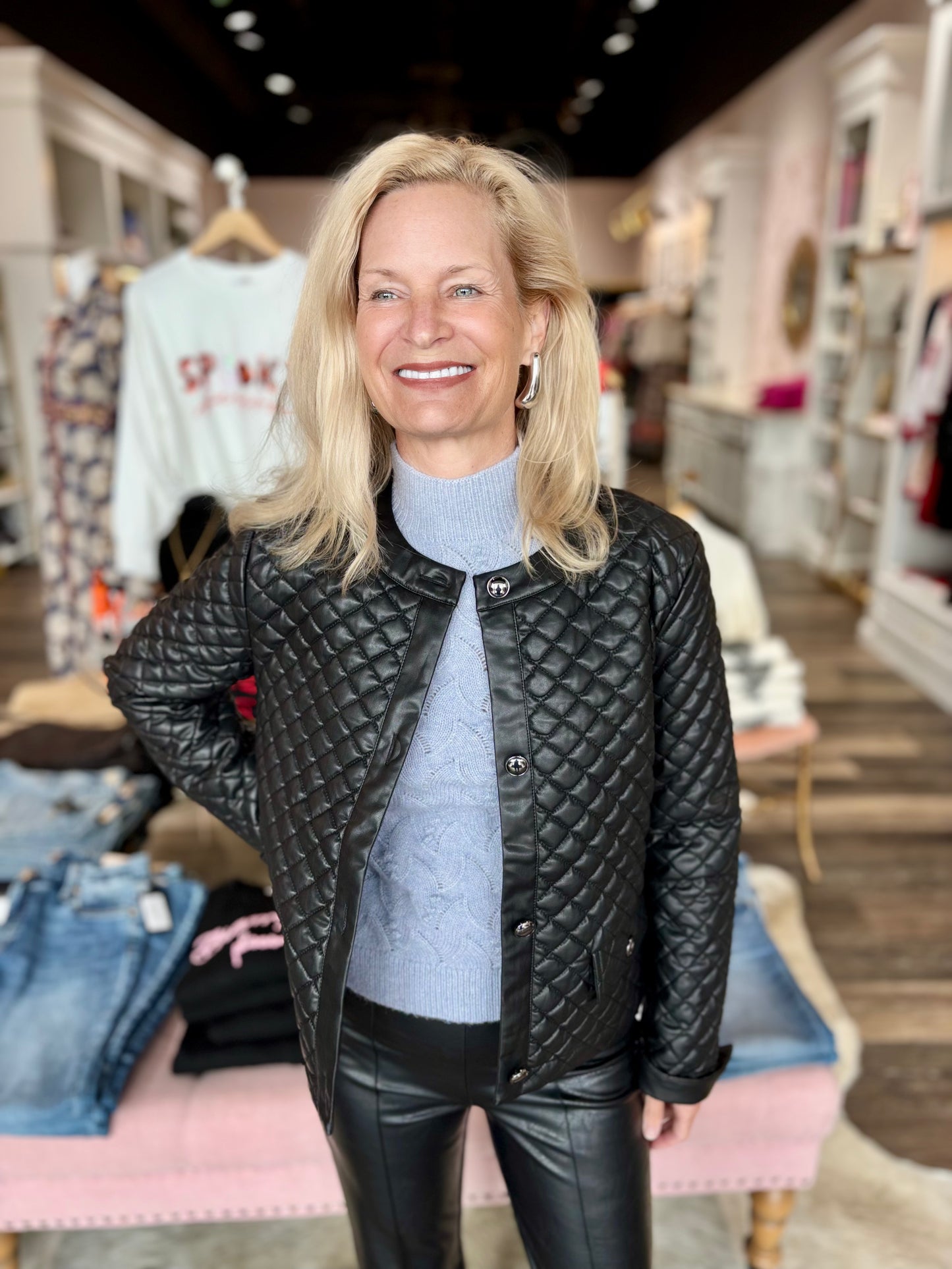 Lysse Aurelle Quilted Vegan Leather Jacket