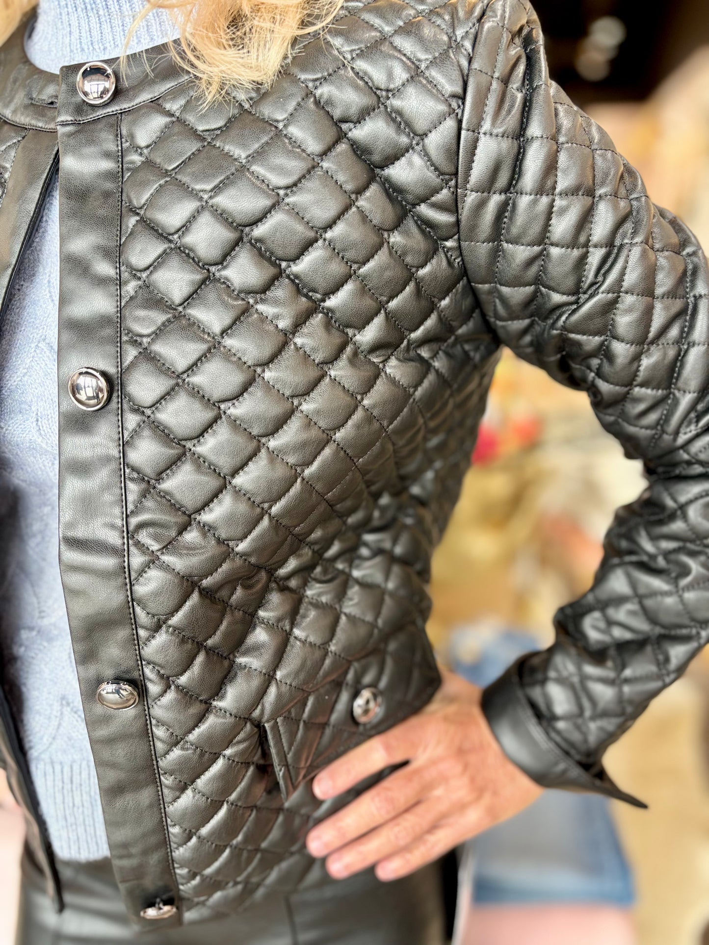 Lysse Aurelle Quilted Vegan Leather Jacket