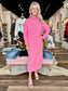 Pink Midi Sweater Dress