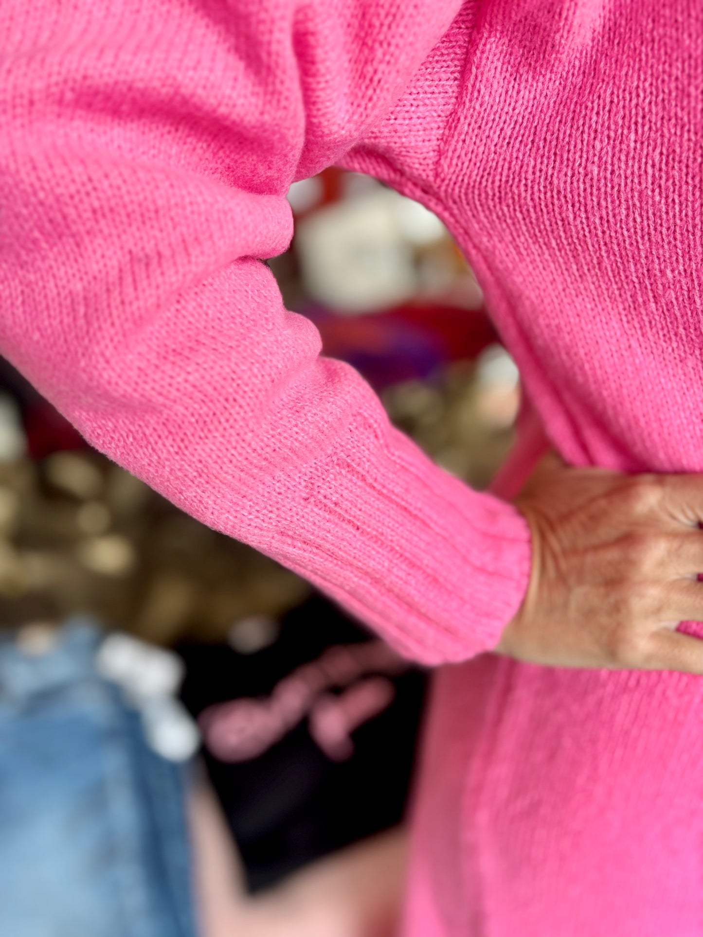 Pink Midi Sweater Dress