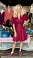 Smocked Waist Puff Sleeve Mini Dress