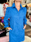 Joy Joy Placket Collar Dress Royal