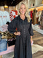 Black Darted Midi