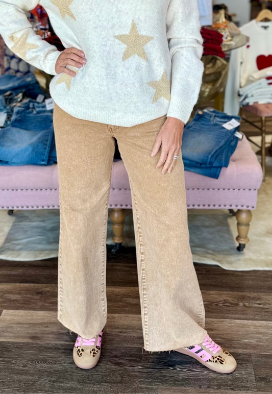 Kut Meg High Rise Wide Leg Chestnut