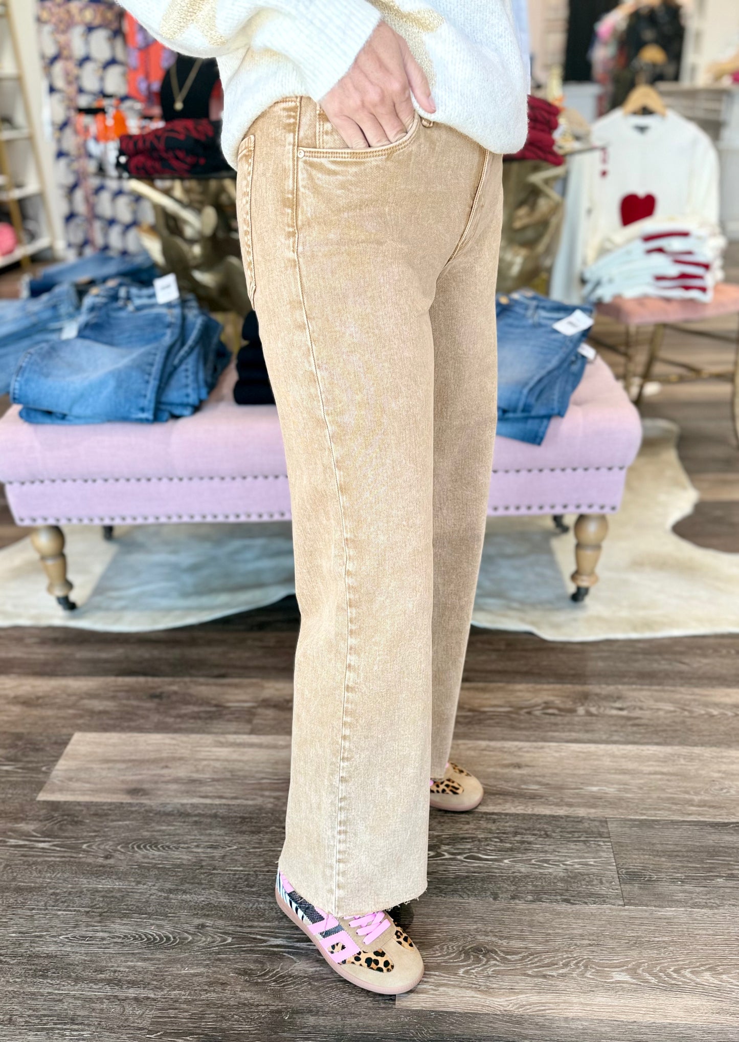 Kut Meg High Rise Wide Leg Chestnut