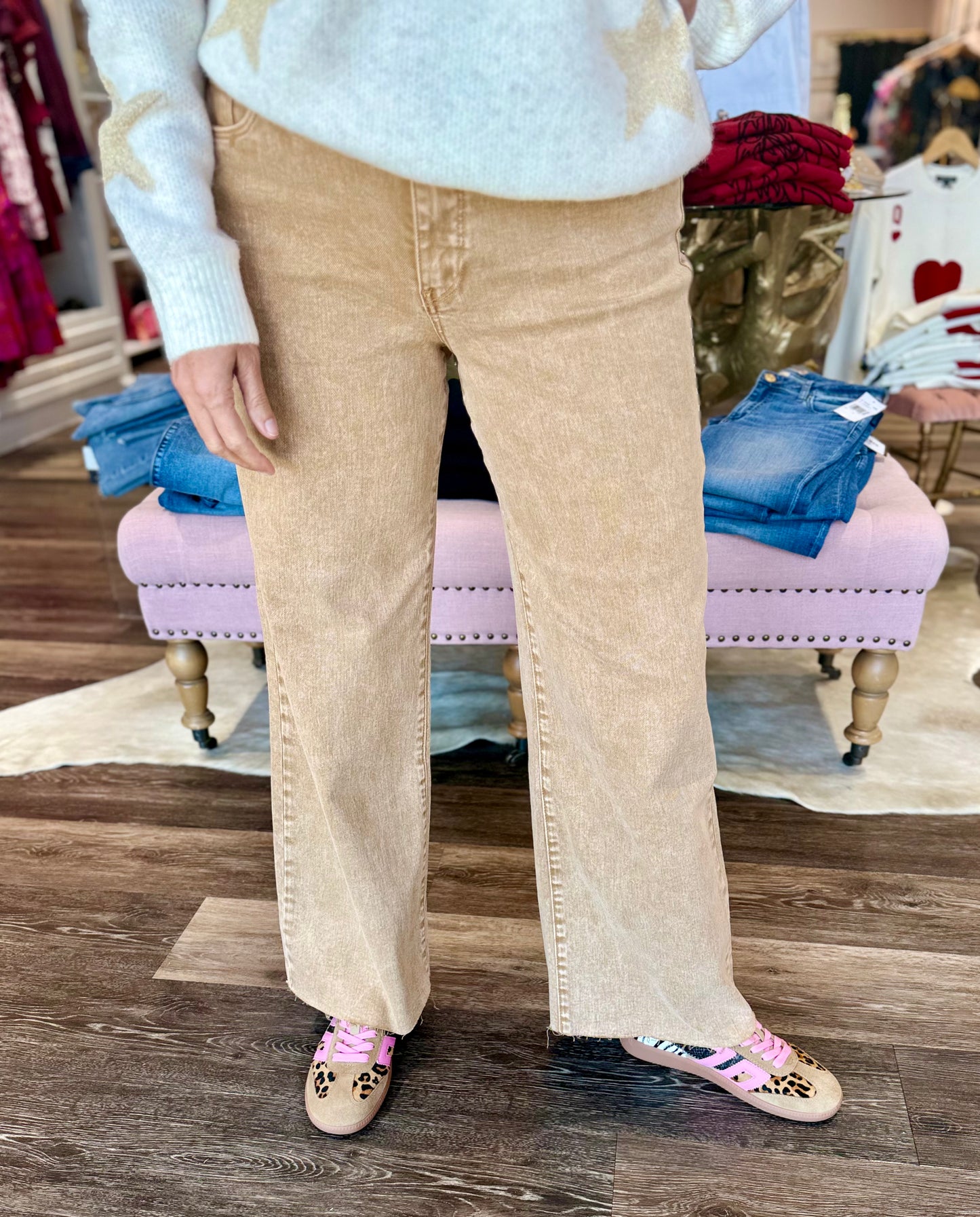 Kut Meg High Rise Wide Leg Chestnut